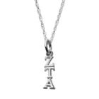 Zeta Tau Alpha, Logoart Sterling Silver Sorority Pendant Necklace, Women's, Size: 18, Grey