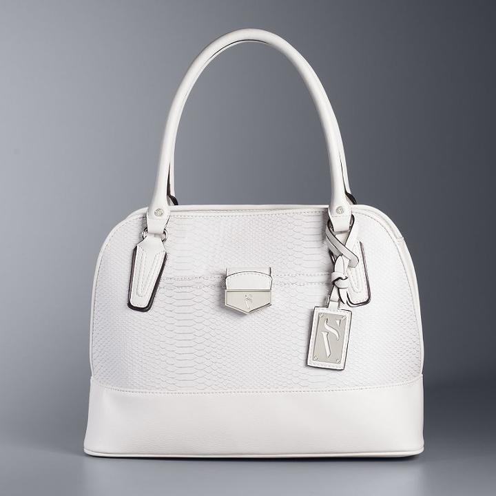 Simply Vera Vera Wang Tailor Dome Satchel, Women's, White