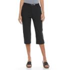 Women's Gloria Vanderbilt Anita Sateen Slim Capris, Size: 16, Black