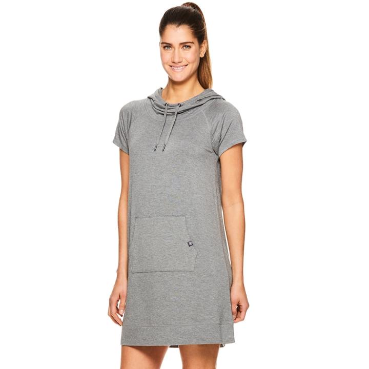 Women's Gaiam Bliss Short Sleeve Yoga Dress, Size: Large, White