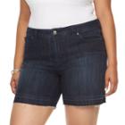 Plus Size Jennifer Lopez Release-hem Boyfriend Jean Shorts, Women's, Size: 22 W, Dark Blue
