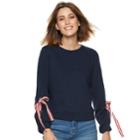 Women's Popsugar Tie-sleeve Sweatshirt, Size: Medium, Dark Blue