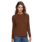Petite Sonoma Goods For Life&trade; Pointelle Crewneck Sweater, Women's, Size: Xl Petite, Med Brown