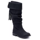 So&reg; Dixie Girls' Knee High Boots, Size: 1, Black