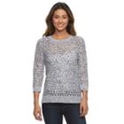 Women's Croft & Barrow&reg; Open-work High-low Sweater, Size: Xs, Black