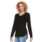 Juniors' Pink Republic Lace-up Side Sweater, Teens, Size: Xl, Black