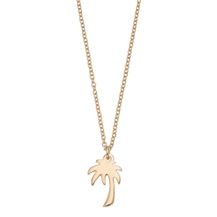 Lc Lauren Conrad Palm Tree Pendant Necklace, Women's, Gold
