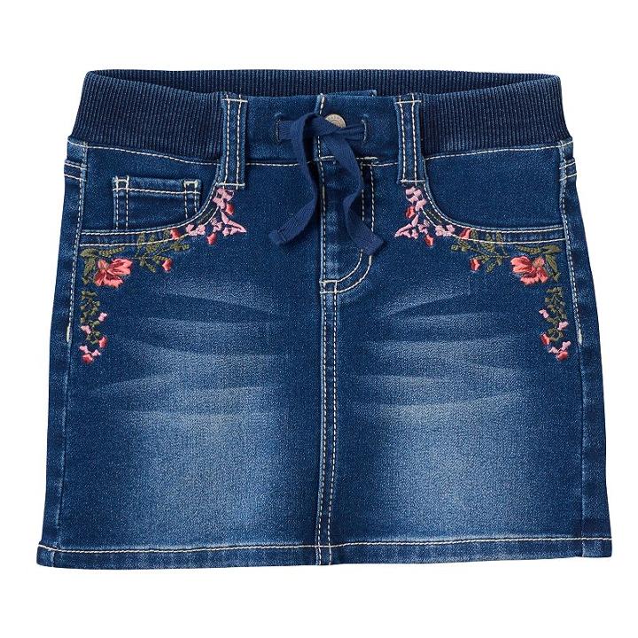 Girls 4-12 Sonoma Goods For Life&trade; Embroidered Skort, Girl's, Size: 8, Blue Other