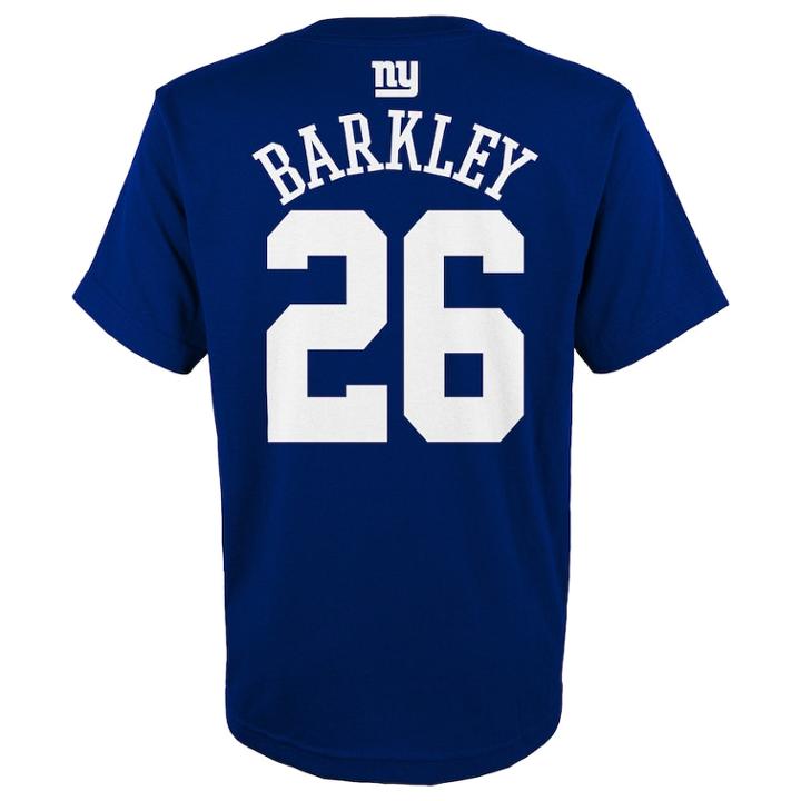 Boys 4-18 New York Giants Saquon Barkley Name & Number Tee, Size: 8-10, Blue