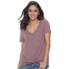 Juniors' So&reg; Oversized Pocket Tee, Teens, Size: Medium, Lt Purple