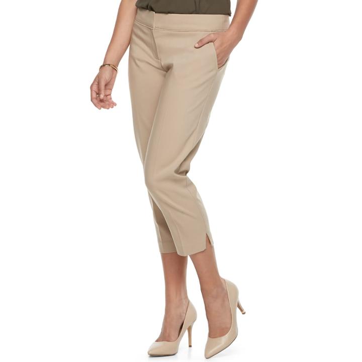 Women's Apt. 9&reg; Torie Straight-leg Capri Pants, Size: 16, Lt Beige