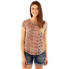 Juniors' Wallflower Contrast Pocket Print Tee, Teens, Size: Large, Red/coppr (rust/coppr)