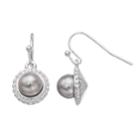 Lc Lauren Conrad Gray Simulated Pearl Nickel Free Drop Earrings, Women's, Grey