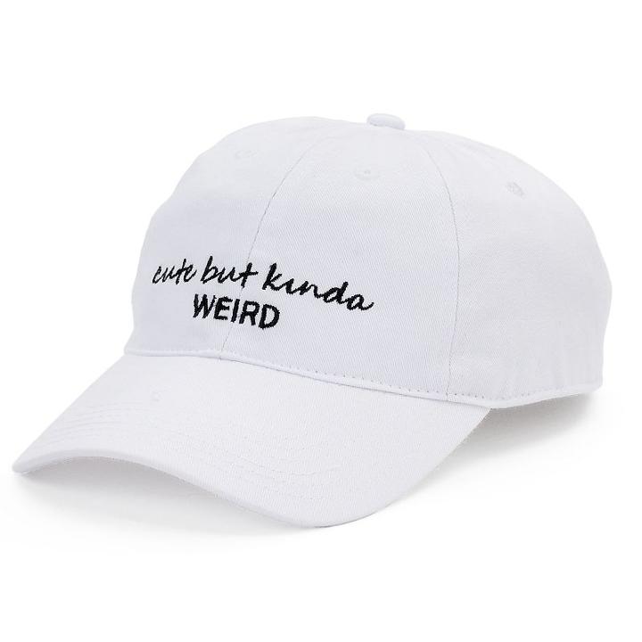 Women's So&reg; Cute But Kinda Weird Denim Baseball Cap, White