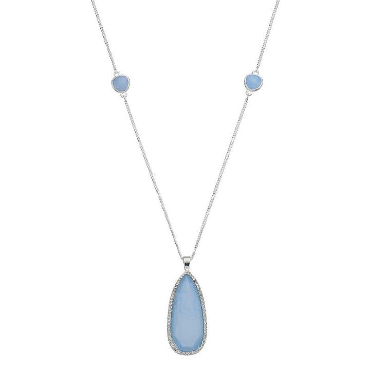 Lc Lauren Conrad Long Blue Teardrop Pendant Necklace, Women's