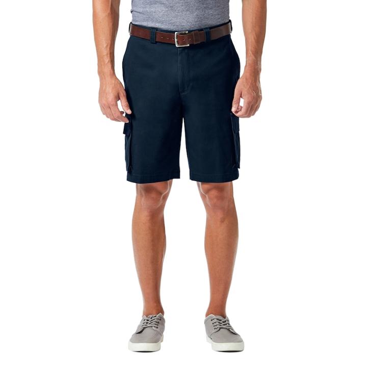 Big & Tall Haggar Stretch Cargo Shorts, Men's, Size: 48, Blue (navy)