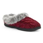 Women's Dearfoams Cable Knit Clog Slippers, Size: Sm Medium, Dark Red