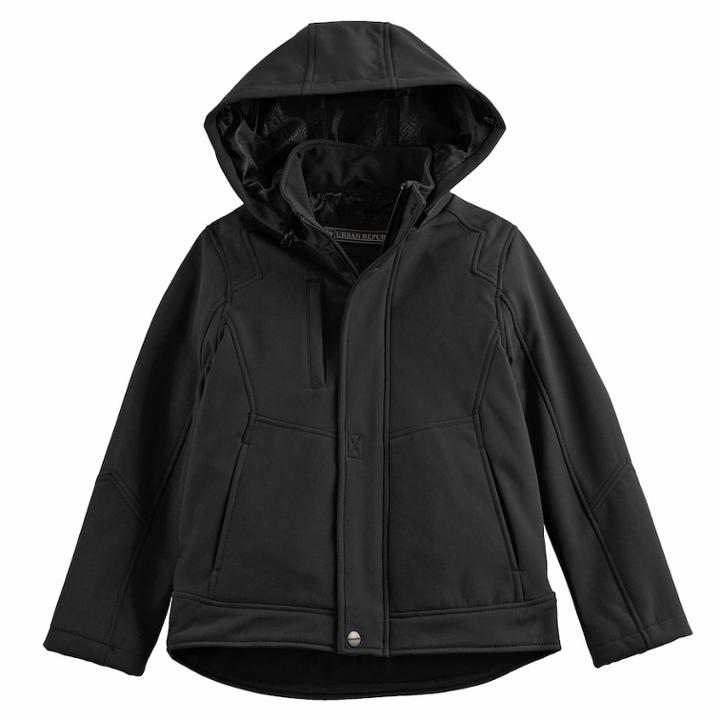 Boys 4-7 Urban Republic Soft Shell Midweight Jacket, Size: 5-6, Black