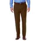 Men's Haggar Premium Comfort Stretch Classic-fit Flat-front Dress Pants, Size: 40x34, Dark Brown