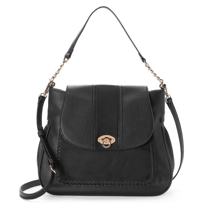 Lc Lauren Conrad Madeleine Convertible Satchel, Women's, Black