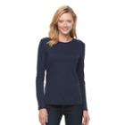Women's Croft & Barrow&reg; Crewneck Tee, Size: Small, Blue