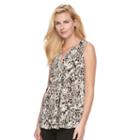 Women's Dana Buchman Crinkle Splitneck Tunic, Size: Small, Dark Beige