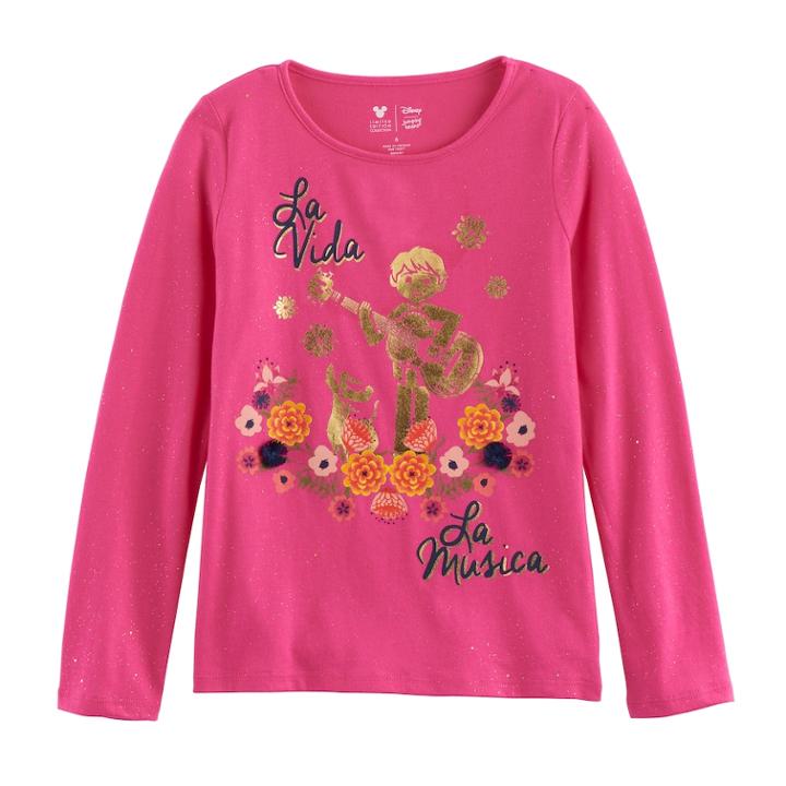 Disney / Pixar Coco Girls 4-7 La Vida La Musica Graphic Tee By Jumping Beans&reg;, Size: 6, Lt Orange