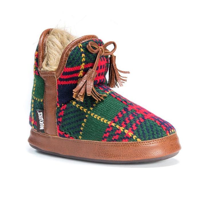 Muk Luks Women's Pennley Lodge Bootie Slippers, Size: Xl, Green