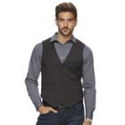 Big & Tall Marc Anthony Slim-fit Textured Woven Vest, Men's, Size: L Tall, Black