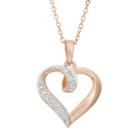 18k Rose Gold Over Silver Heart Pendant Necklace, Women's, Size: 18, White