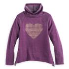 Girls 7-16 So&reg; Cowlneck Curved Hem Fleece-lined Graphic Top, Size: 7-8, Drk Purple