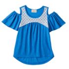 Girls 7-16 My Michelle Crochet Lace Patterned Cold Shoulder Top, Girl's, Size: Xl, Drk Purple