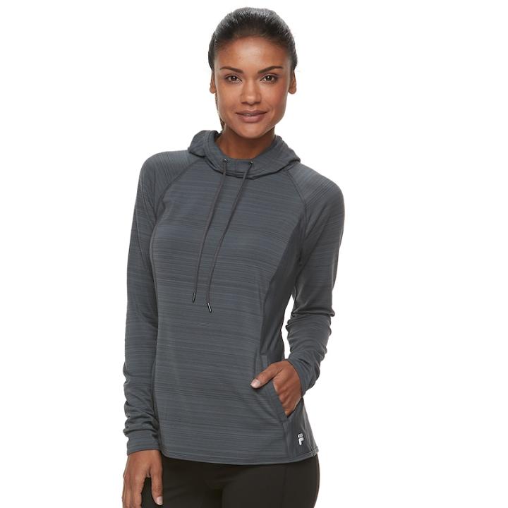 Women's Fila Sport&reg; Raglan Fleece Hoodie, Size: Xl, Dark Grey