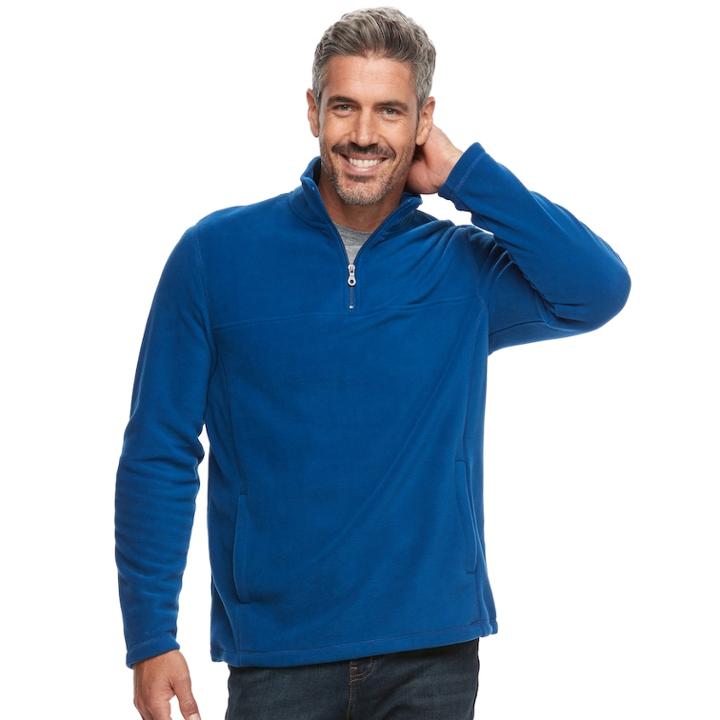 Men's Croft & Barrow&reg; Arctic Fleece Quarter-zip Pullover, Size: Xl, Dark Blue