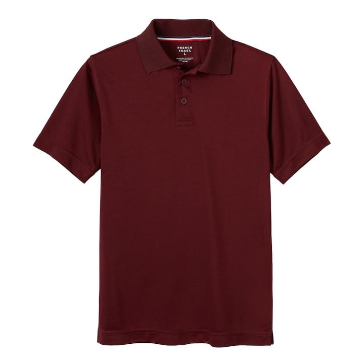 Boys 4-20 French Toast School Uniform Sport Performance Polo, Size: 10-12, Dark Red