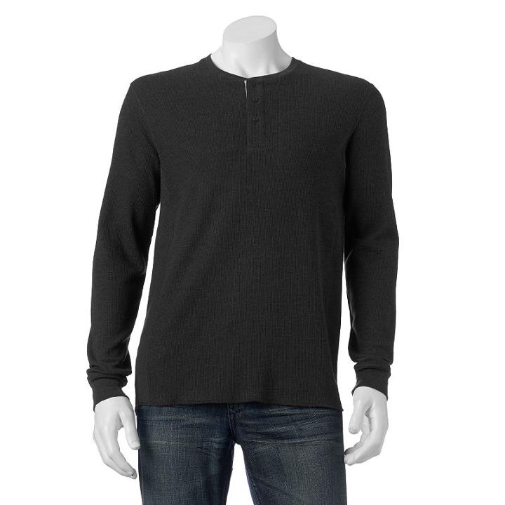 Men's Levi's&reg; Looper Thermal Henley, Size: Medium, Dark Grey