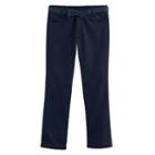 Girls 4-20 French Toast Belted Twill Pants, Size: 16, Blue (navy)