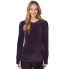 Women's Cuddl Duds Plush Velour Top, Size: Xs, Med Purple