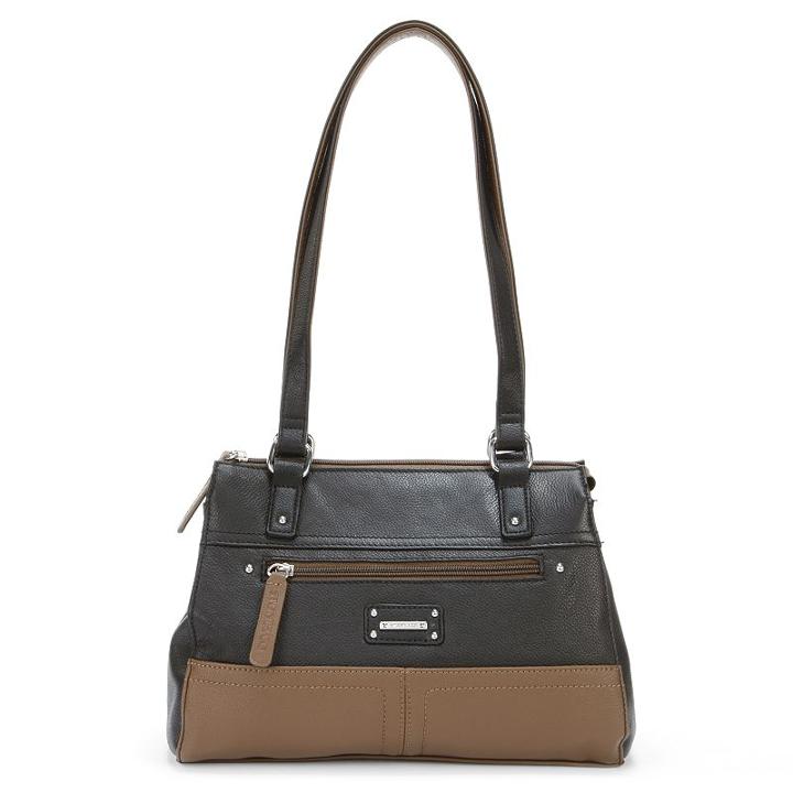 Stone & Co. Donna Colorblock Leather Satchel, Women's, Black