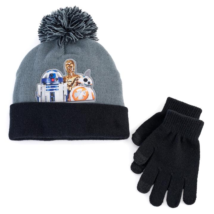 Boys 4-20 Star Wars Droids Hat & Gloves Set, Multicolor