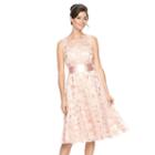 Women's Jessica Howard Floral Illusion Fit & Flare Dress, Size: 16, Light Pink