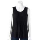 Women's Croft & Barrow Scoopneck Tank, Size: Large, Black