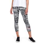 Women's Under Armour Favorite Midrise Printed Capri Leggings, Size: Large, Black
