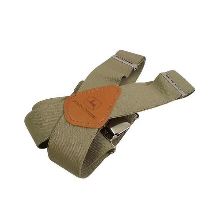 John Deere Solid Suspenders - Men, Size: 46, Beig/green (beig/khaki)