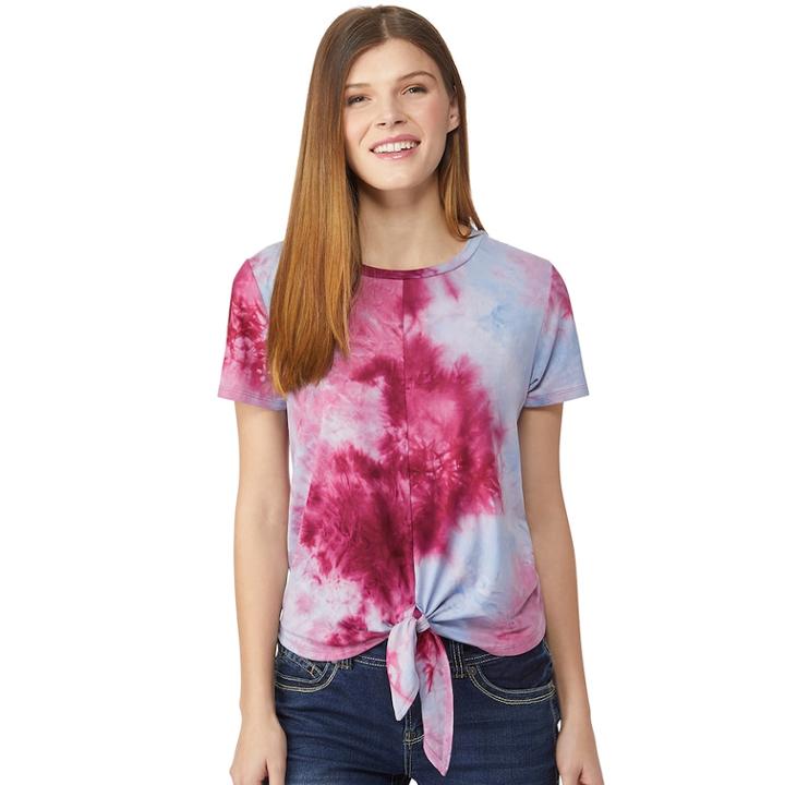 Juniors' Wallflower Twist-front Tee, Teens, Size: Large, Purple
