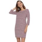 Women's Sonoma Goods For Life&trade; Striped T-shirt Dress, Size: Large, Lt Beige