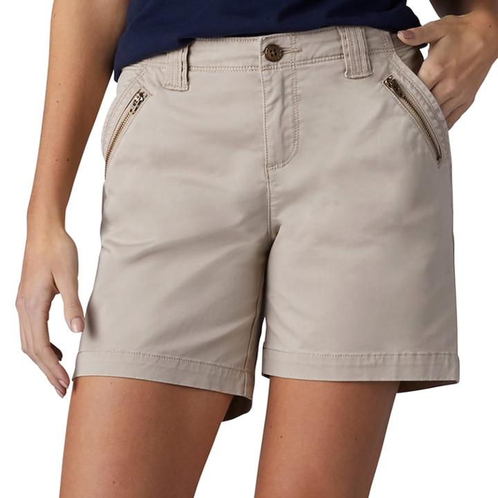 Women's Lee Zippered Twill Shorts, Size: 16 Avg/reg, Med Beige