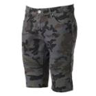 Men's Xray Slim-fit Camo Moto Stretch Denim Shorts, Size: 32, Grey