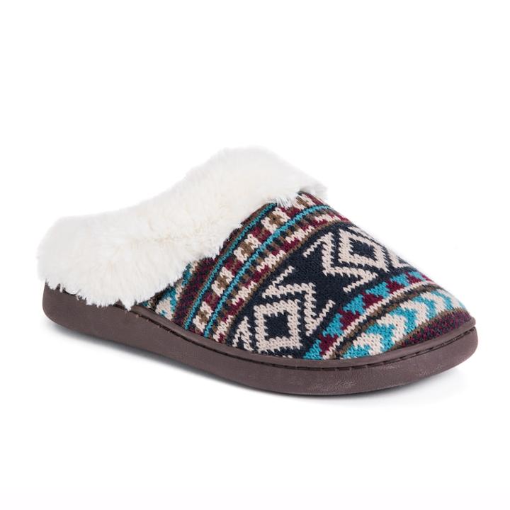 Muk Luks Women's Knit Clog Slippers, Size: Medium, Dark Blue