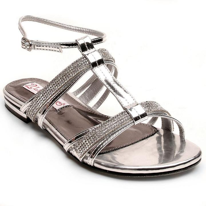 2 Lips Too Too Alina Women's Gladiator Sandals, Girl's, Size: Medium (6), Silver